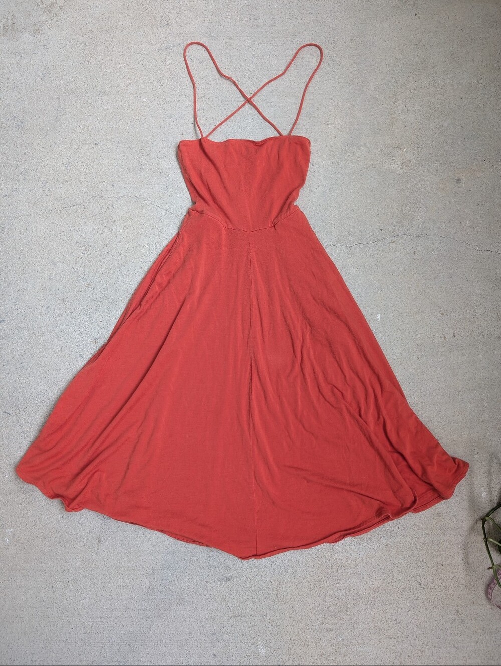 Reformation Coral Sundress with Crisscross Back XS